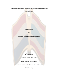 The characteristics and acculturation of Thai immigrants