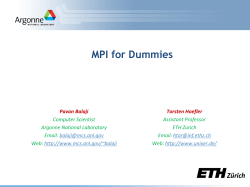 MPI for Dummies - Torsten Hoefler