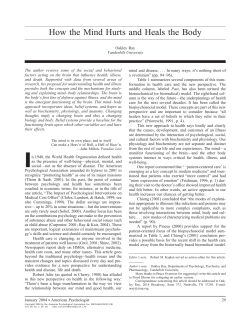 How the Mind Hurts and Heals the Body