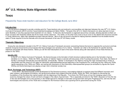 APUSH Texas alignment with TEKS