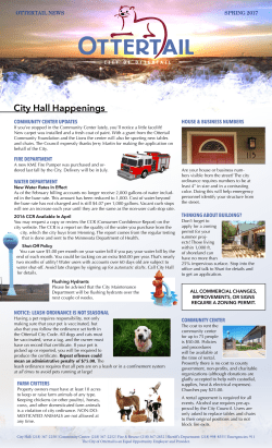 City Hall Happenings - City of Ottertail, Minnesota