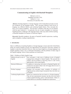 Communicating in English with Baseball Metaphors