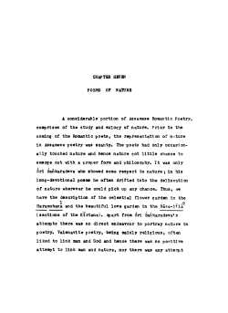 CHAPTER SEVEN POEMS OF NATURE A considerable portion of