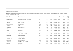 1 Supplementary Information Table S1. Structural information