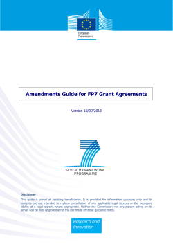 Amendments Guide for FP7 Grant Agreements