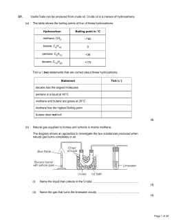 Q1. Useful fuels can be produced from crude oil. Crude oil is a