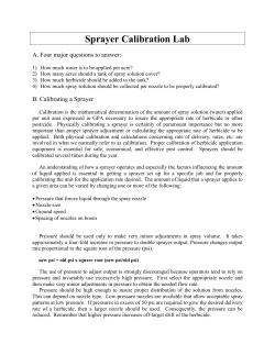 Sprayer Calibration Lab