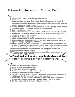 Science Fair Presentation Dos and Don`ts