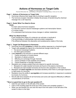 Actions of Hormones on Target Cells