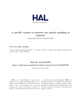 A specific volume to measure the spatial sampling of deposits 1