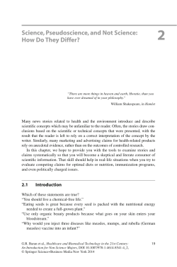 Science, Pseudoscience, and Not Science: How Do They Differ?