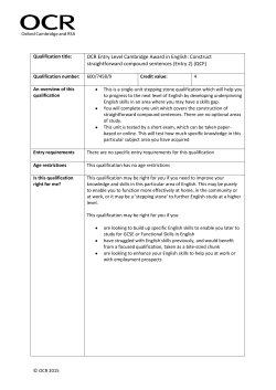 Construct straightforward compound sentences (Entry 2)