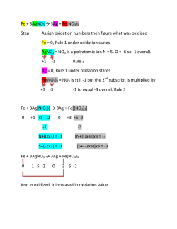 Fe + 3AgNO3 → 3Ag + Fe(NO3)3 Step Assign