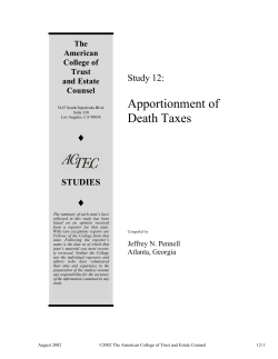 Apportionment of Death Taxes - The American College of Trust and