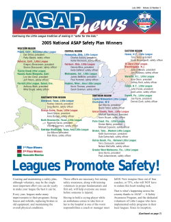 Leagues Promote Safety! - Little League Baseball