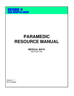 paramedic resource manual medical math