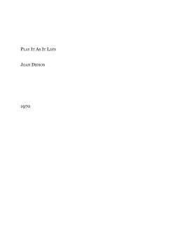 PLAY IT AS IT LAYS JOAN DIDION