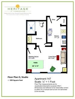 Floor Plan O, Studio Apartment:147 Scale: &frac14;&rdquo; = 1 Foot