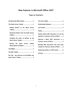 New Features in Microsoft Office 2007