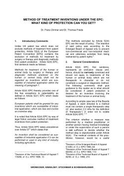 method of treatment inventions under the epc: what kind