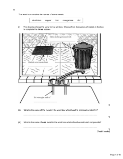 Questions for C1 part 3 Metals and their uses File
