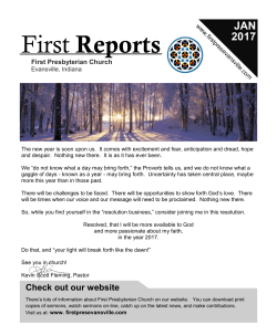 First Report January 2017 - First Presbyterian Church, Evansville