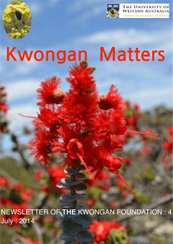 Kwongan - School of Plant Biology