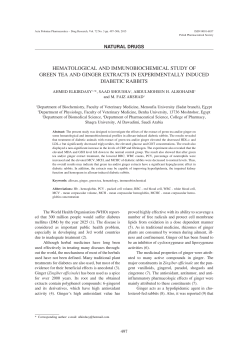 hematological and immunobiochemical study of green tea and