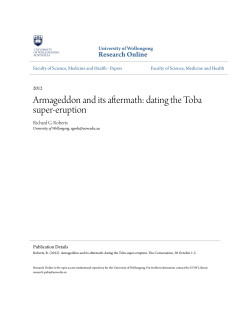 Armageddon and its aftermath: dating the Toba