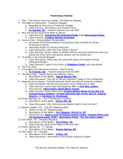 Preliminary Outline - Civil War Journeys