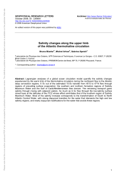 Salinity changes along the upper limb of the - Archimer
