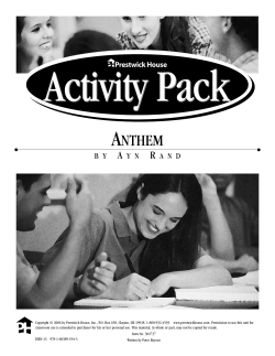 Anthem - Activity Pack