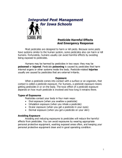 Pesticide Harmful Effects And Emergency Response