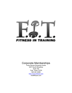 Corporate Membership - Fitness In Training