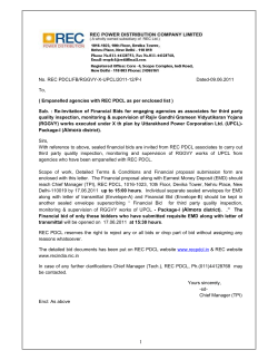 No. REC PDCL/FB/RGGVY-X-UPCL/2011-12/P-I Dated