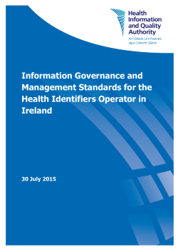 Information Governance and Management Standards for Health
