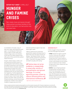 hunger and famine crises fact sheet
