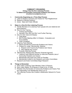 Listening Process and Agenda for Issues Assembly, P