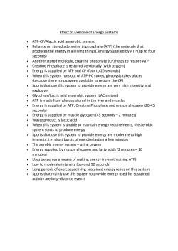 Effect of Exercise of Energy Systems ATP