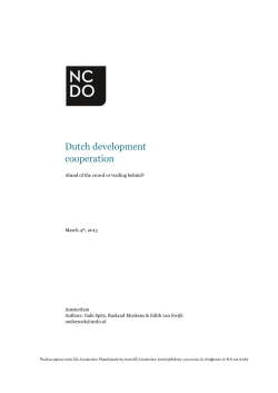 Dutch development cooperation