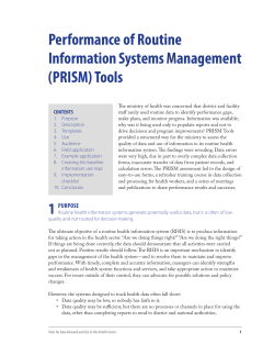 Performance of routine Information systems Management (PrIsM