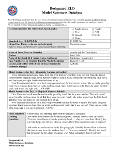 Designated ELD Model Sentences Database