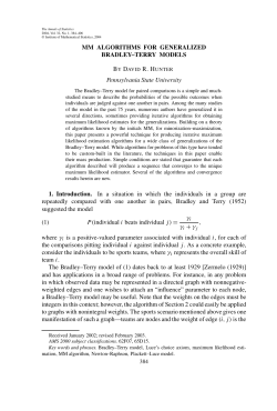 MM Algorithms for Generalized Bradley-Terry Models