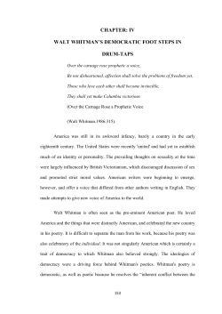 chapter: iv walt whitman`s democratic foot steps in