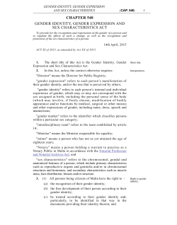 Gender Identity, Gender Expression and Sex Characteristics