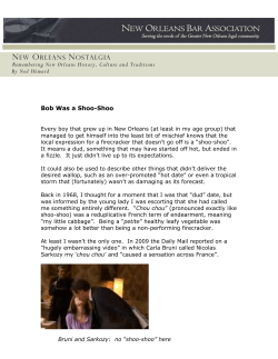 Bob was a Shoo-Shoo - New Orleans Bar Association