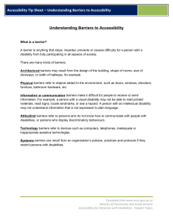 Accessibility Tip Sheet &ndash; Understanding Barriers to Accessibility