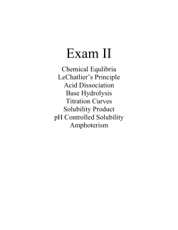 Exam II - Equilibrium Problems