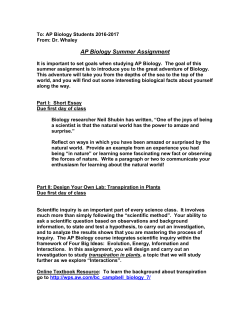 ap bio summer assignment may 2016