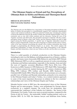 The Ottoman Empire as Friend and Foe